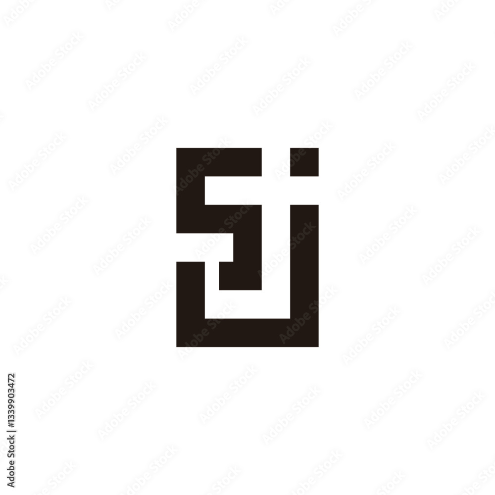 Letter Sj square geometric symbol simple logo vector Letter Sj square geometric symbol simple logo vector