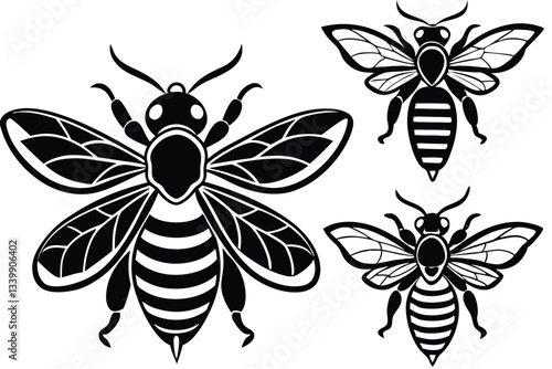 silhouette honey bee icon