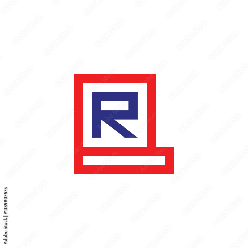 Letter R in B square geometric symbol simple logo vector Letter R in B square geometric symbol simple logo vector