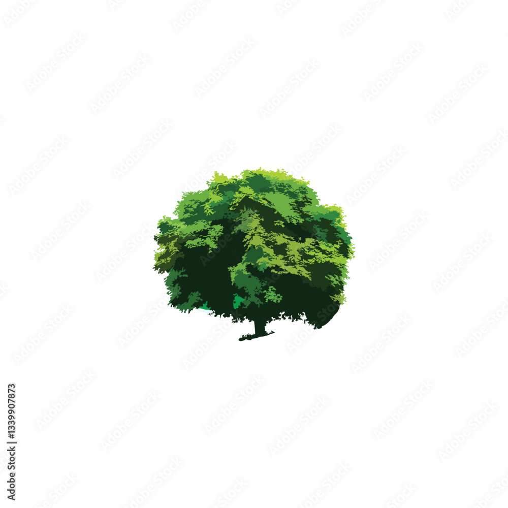 Obraz premium Tree illustration, nature geometric symbol simple logo vector