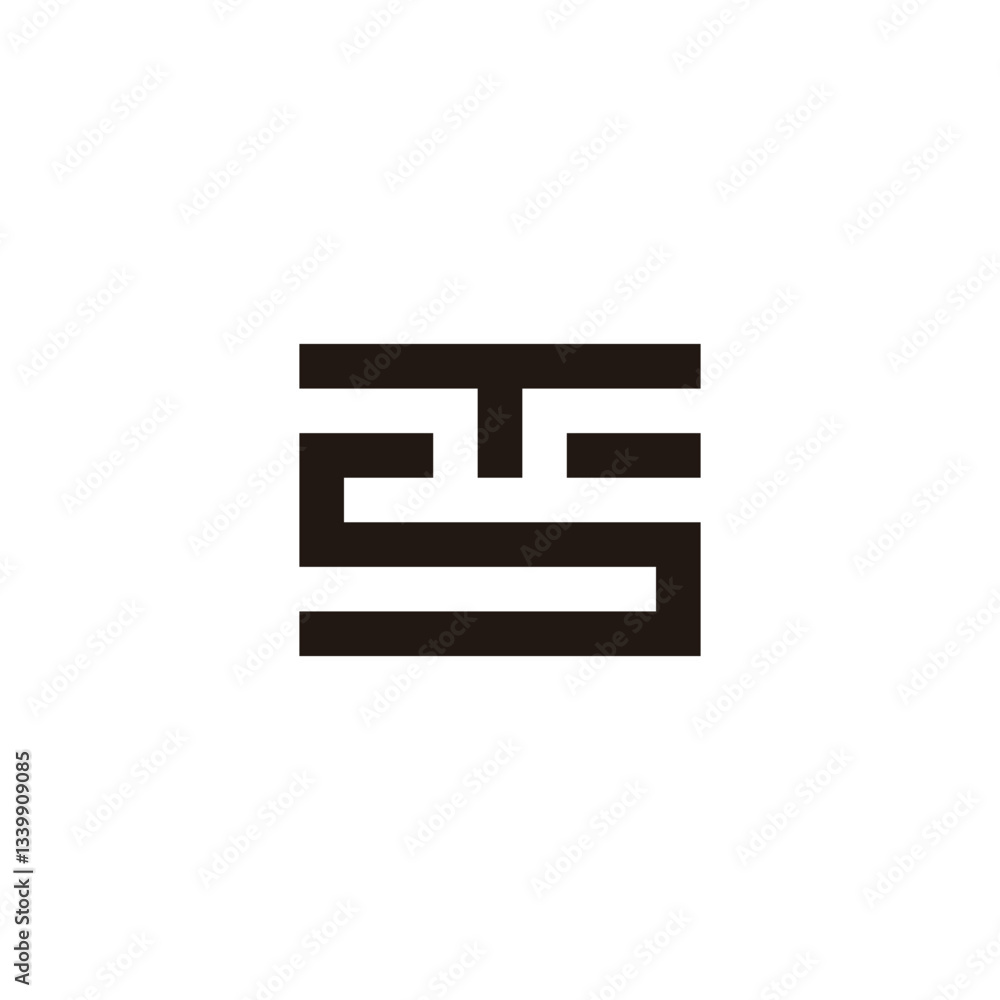 Letter TS square geometric symbol simple logo vector Letter TS square geometric symbol simple logo vector