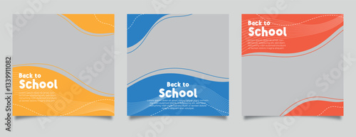 Social media post templates for new student admission. Digital marketing vector set. Social media layouts, poster and banner designs. Editable social media post templates.