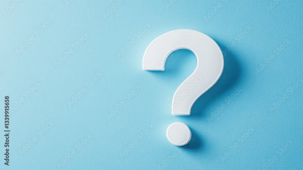 A simple white question mark stands out against a vibrant blue background, perfect for inquiries or confusion. A simple white question mark stands out against a vibrant blue background, perfect for inquiries or confusion.