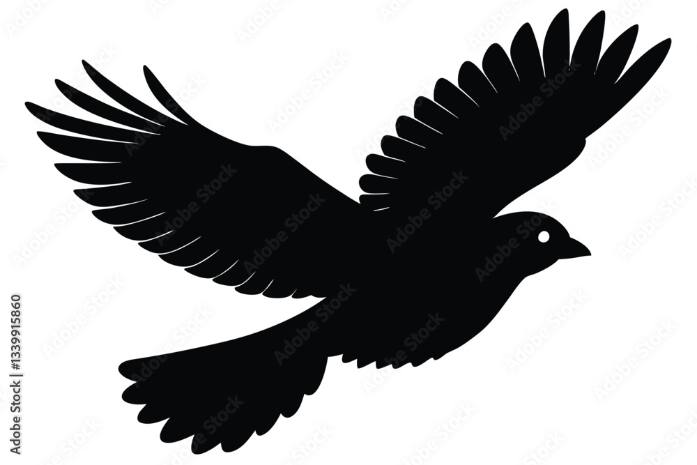 Obraz premium Bird flying silhouette isolated Vector illustration