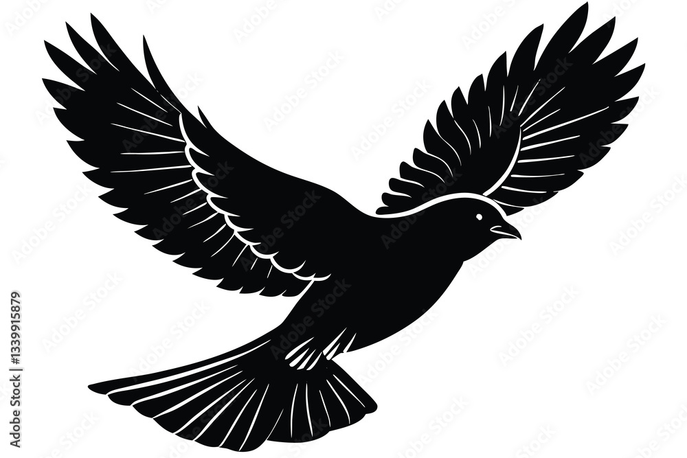 Obraz premium Bird flying silhouette isolated Vector illustration