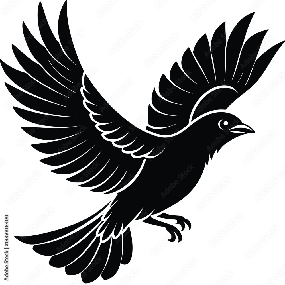 Obraz premium Bird flying silhouette Vector