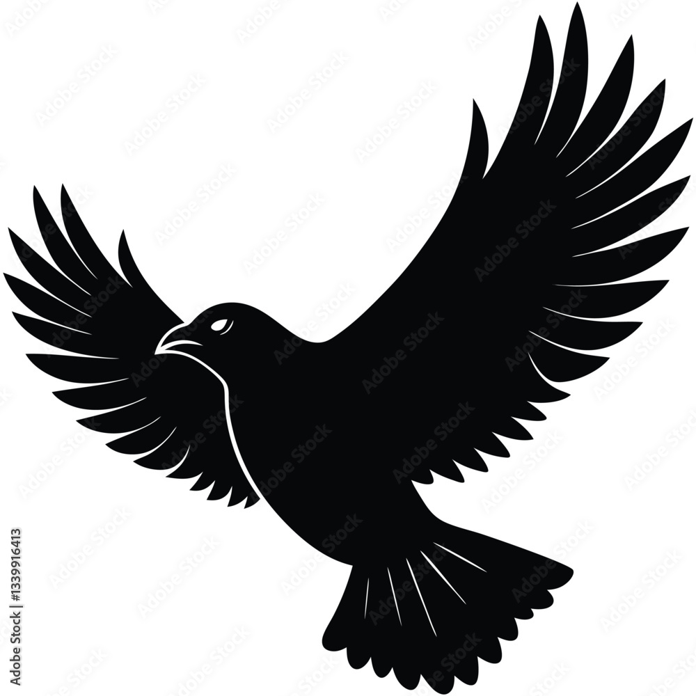 Obraz premium Bird flying silhouette Vector