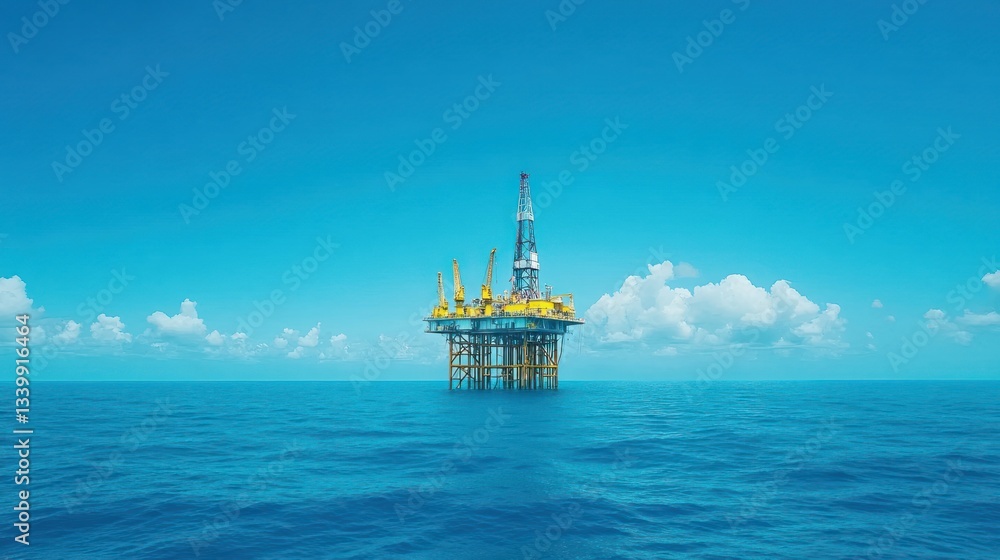 Obraz premium Offshore Oil Platform under a Clear Sky