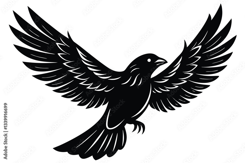 Fototapeta premium Bird flying silhouette Vector