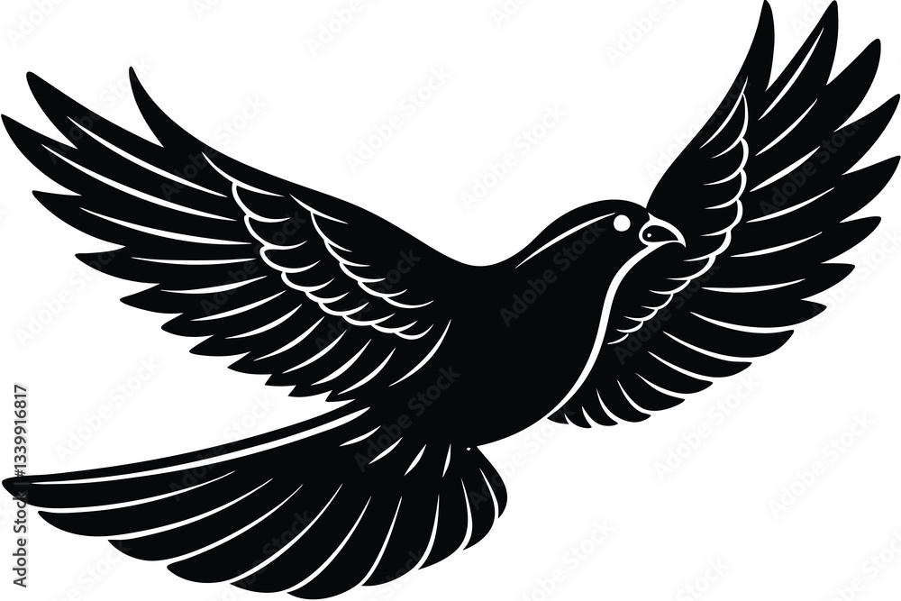 Obraz premium Bird flying silhouette Vector