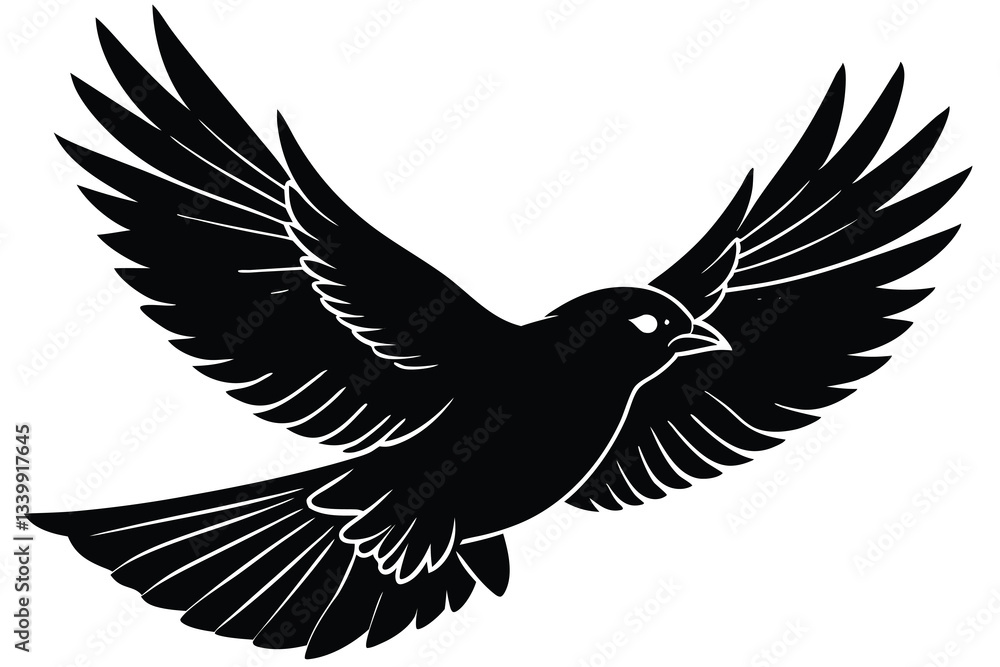 Obraz premium bird flying in silhouette