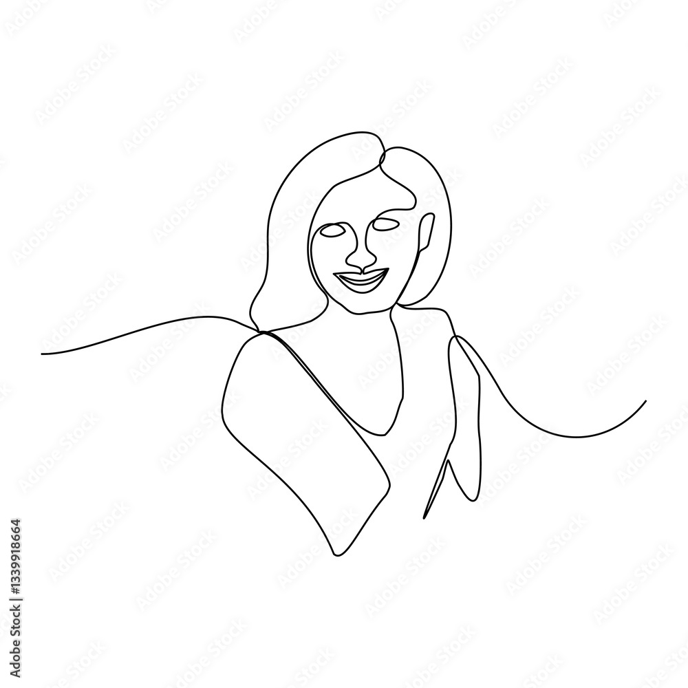 vector illustration of a woman in continuous line art drawing vector illustration of a woman in continuous line art drawing