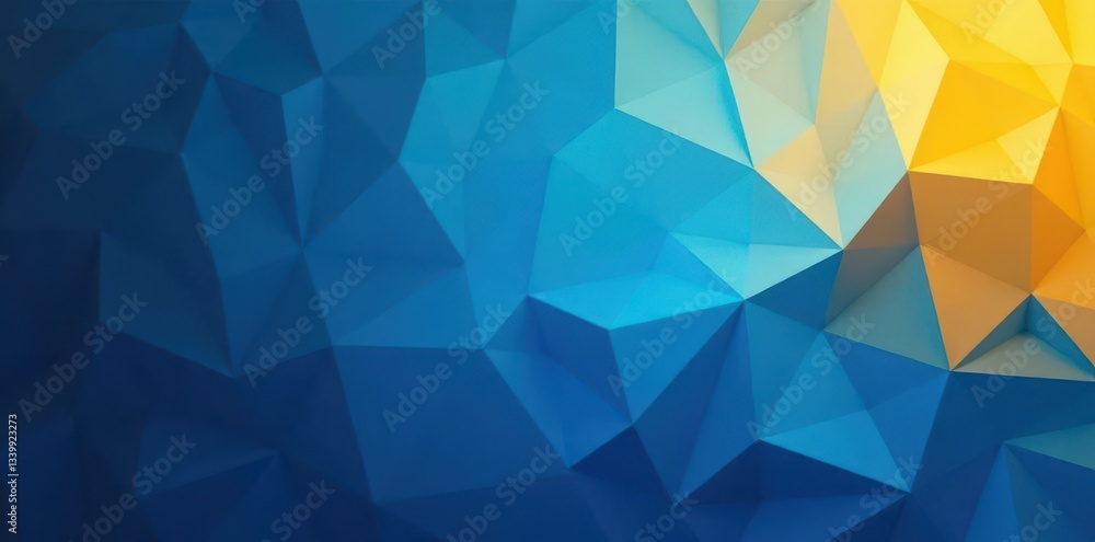 Fototapeta premium Dynamic blue to yellow gradient geometric shapes backdrop, wallpaper, backdrop, texture
