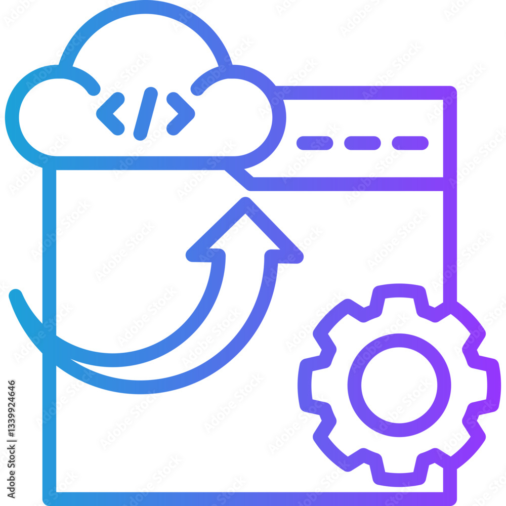 Code Optimization line gradient icon Code Optimization line gradient icon