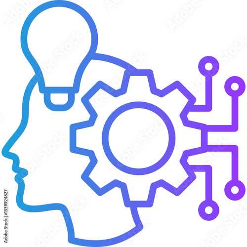 Machine Learning line gradient icon