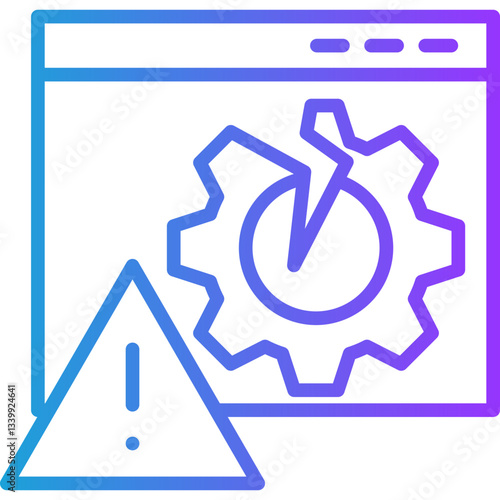 Error Handling line gradient icon