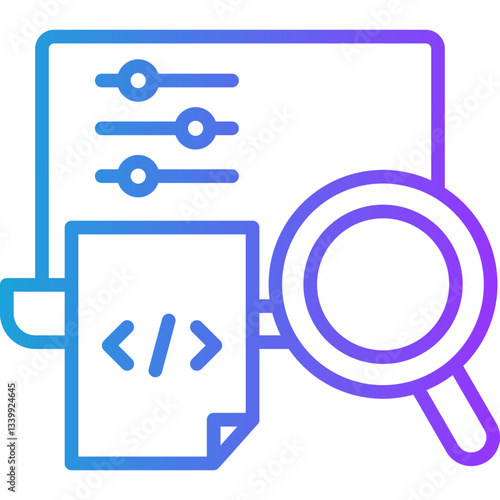 Code Review line gradient icon