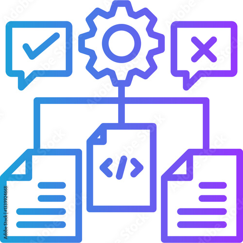 Testing Frameworks line gradient icon