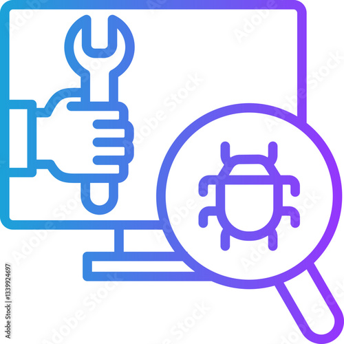 Debugging Tools line gradient icon
