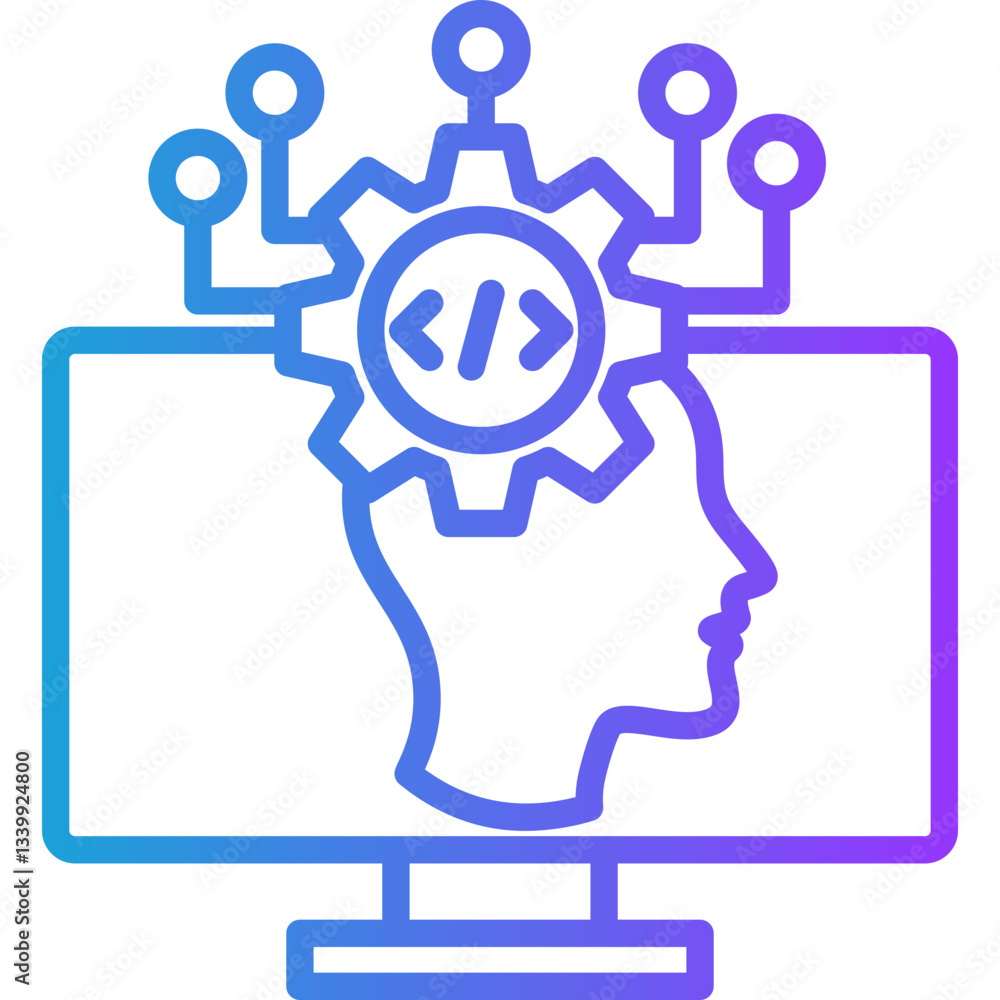 Algorithmic Complexity line gradient icon Algorithmic Complexity line gradient icon
