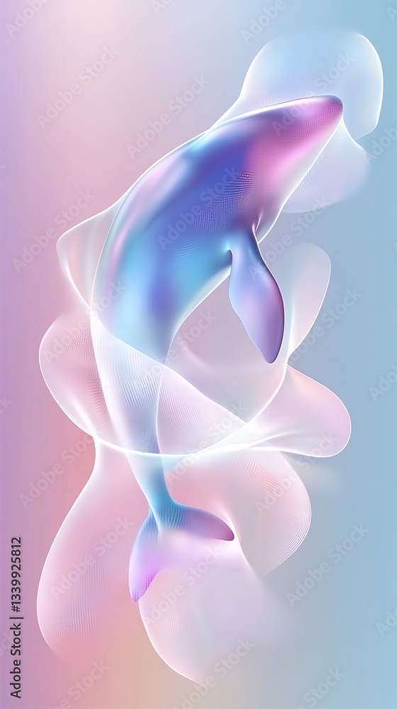 A surreal futuristic spring landscape with a whale leaping from the water amid dynamic splashes A surreal futuristic spring landscape with a whale leaping from the water amid dynamic splashes