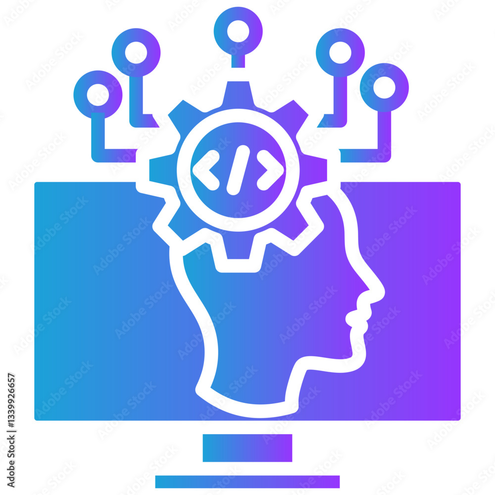 Algorithmic Complexity glyph gradient icon Algorithmic Complexity glyph gradient icon