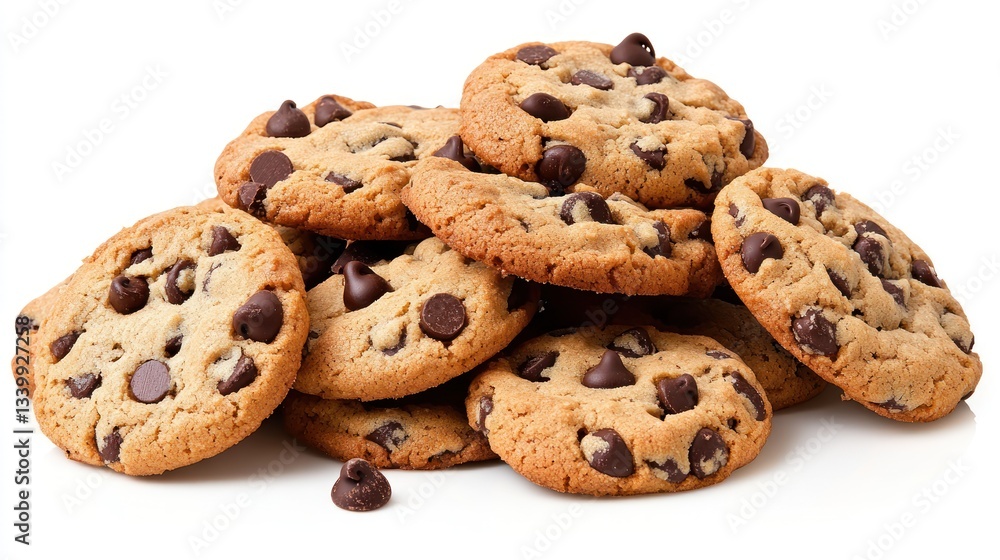 A Delicious Pile of Warm Chocolate Chip Cookies A Delicious Pile of Warm Chocolate Chip Cookies