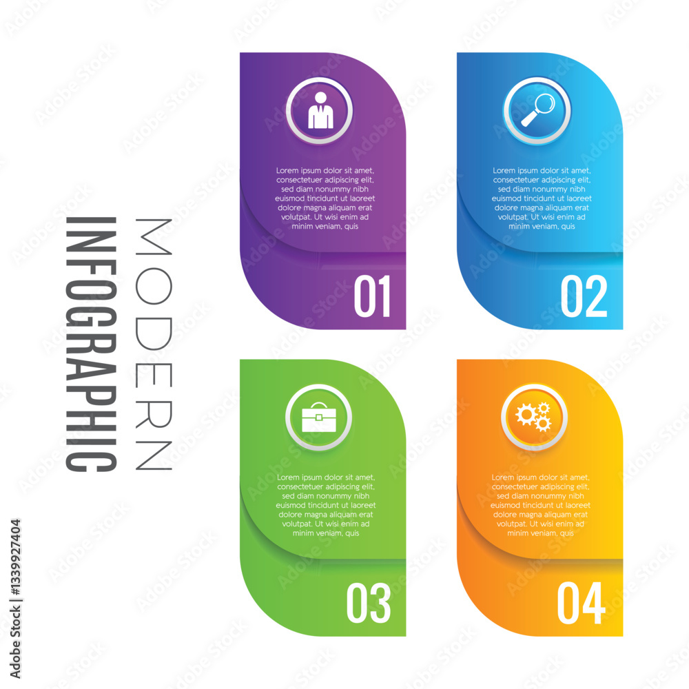 Financial modern infographic creative chart list editable 4 step options design Financial modern infographic creative chart list editable 4 step options design
