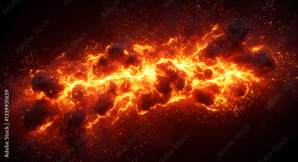 Dynamic fiery explosion with embers, creating a visually stunning abstract effect Dynamic fiery explosion with embers, creating a visually stunning abstract effect