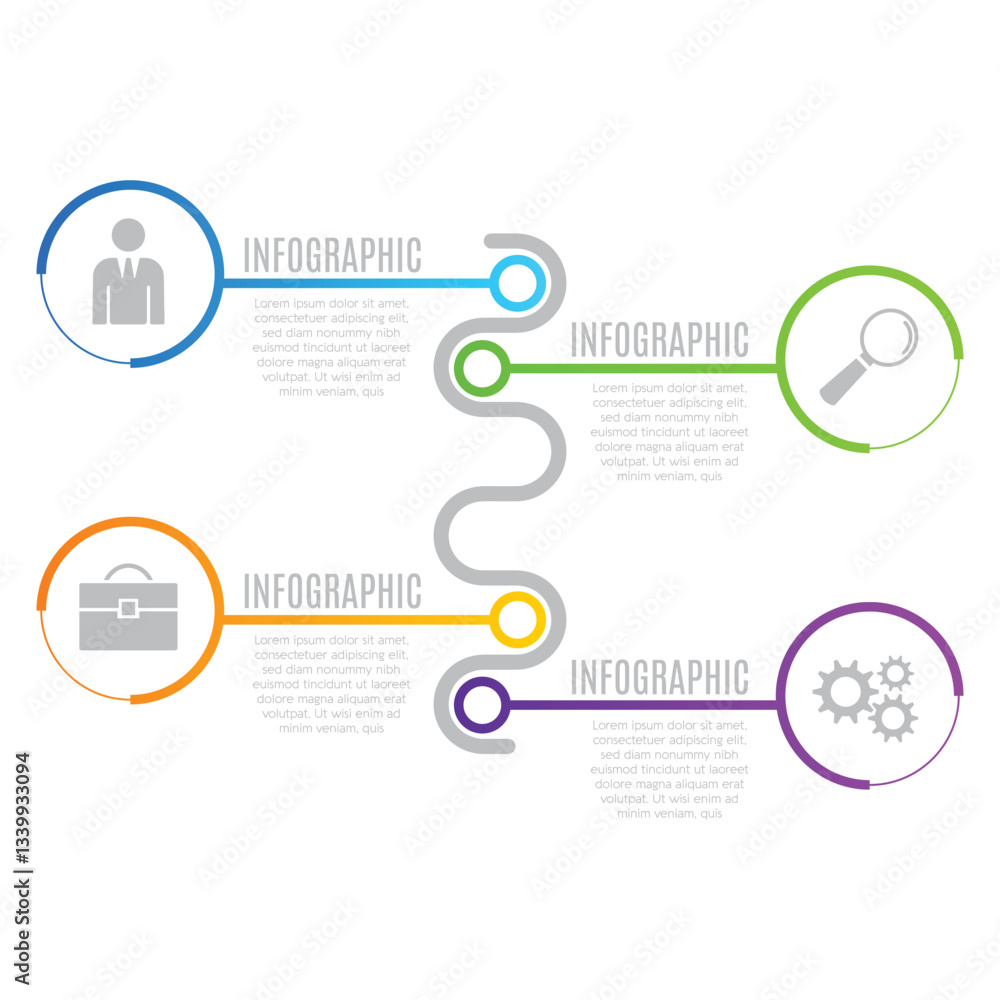 Stylish modern editable concept infographic template 4 steps business growth design Stylish modern editable concept infographic template 4 steps business growth design