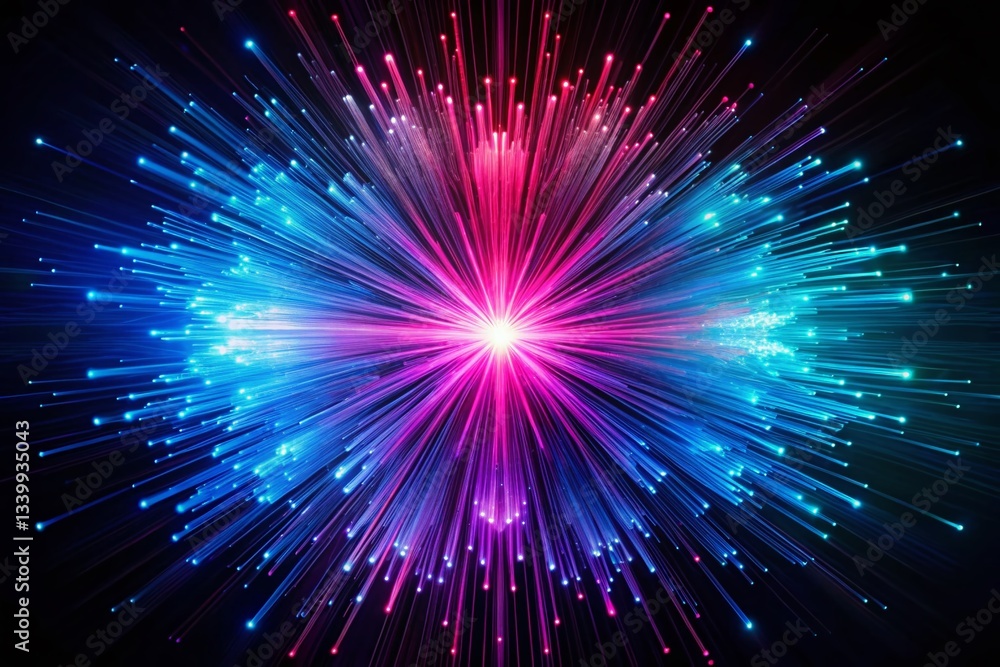 Fototapeta premium Abstract Light Streaks: Pink & Blue Double Exposure Convergence