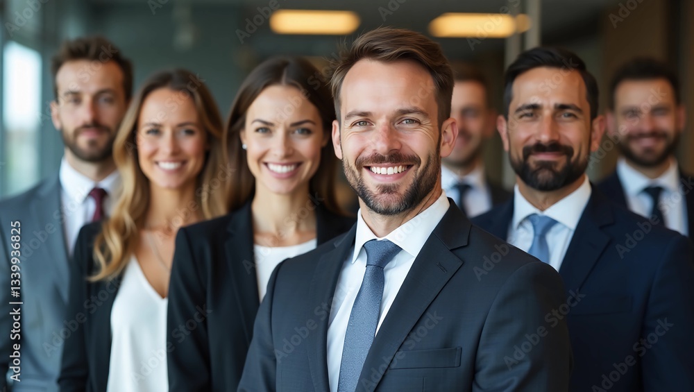 Portrait of successful group of business people at modern office looking at camera. Portrait of happy businessmen and satisfied businesswomen standing as a team. Multiethnic group of people smiling. Portrait of successful group of business people at modern office looking at camera. Portrait of happy businessmen and satisfied businesswomen standing as a team. Multiethnic group of people smiling.
