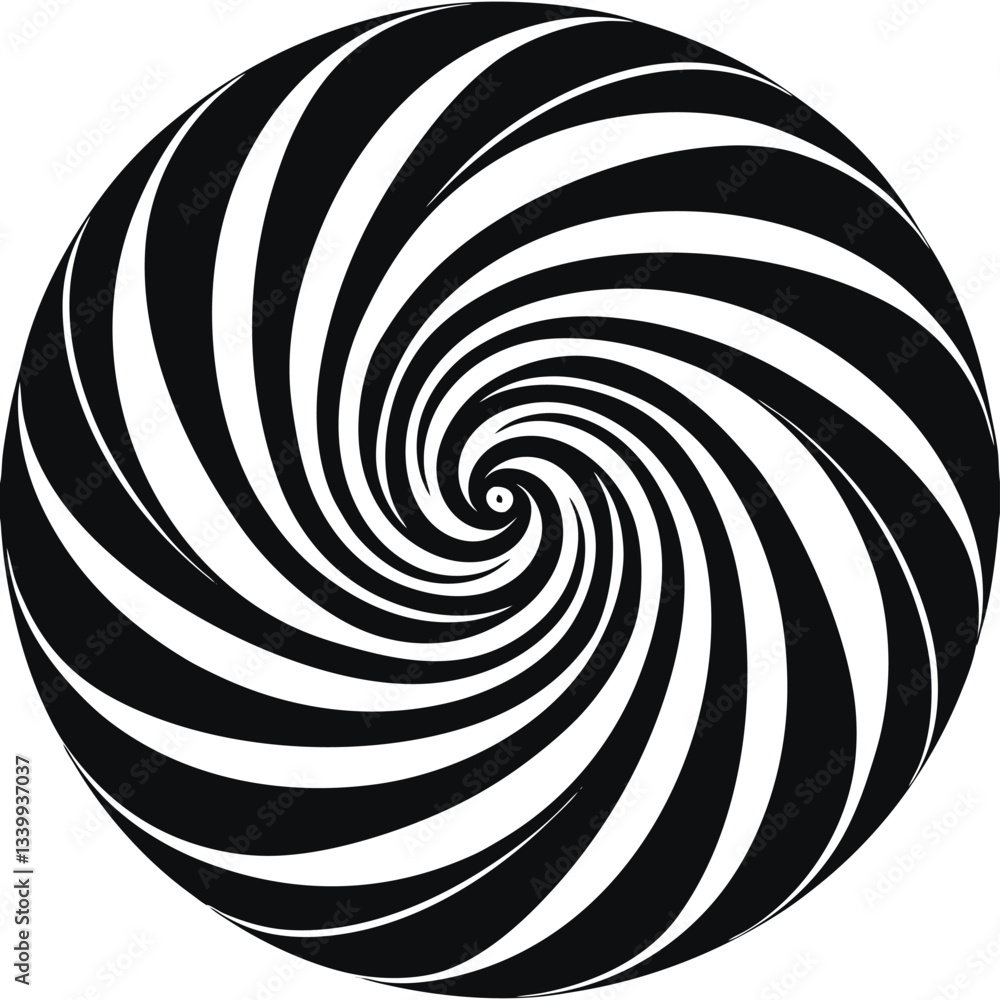 Naklejka premium Black hole spiral space logo black silhouette vector