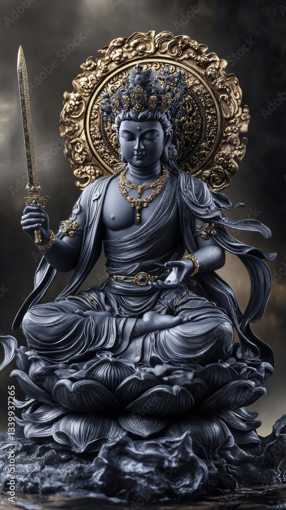 Create A Detailed Statue Of The Bodhisattva Vajra
