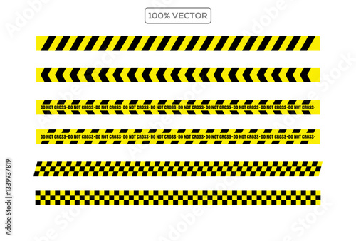 Police Line Barricade Tape vector DO NOT ENTER, template vector illustrator