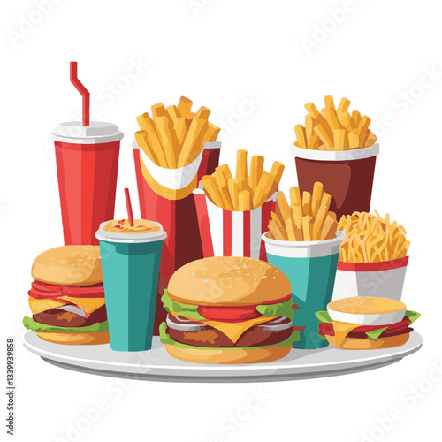 fastfood, fast, snack, food, meal, background, delicious, dinner, lunch, fat, american, unhealthy, burger, menu, restaurant, junk, isolated, meat, tasty, cheeseburger, set, hamburger, sandwich, cuisin