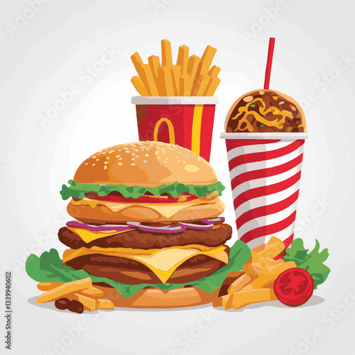 fastfood, fast, snack, food, meal, background, delicious, dinner, lunch, fat, american, unhealthy, burger, menu, restaurant, junk, isolated, meat, tasty, cheeseburger, set, hamburger, sandwich, cuisin