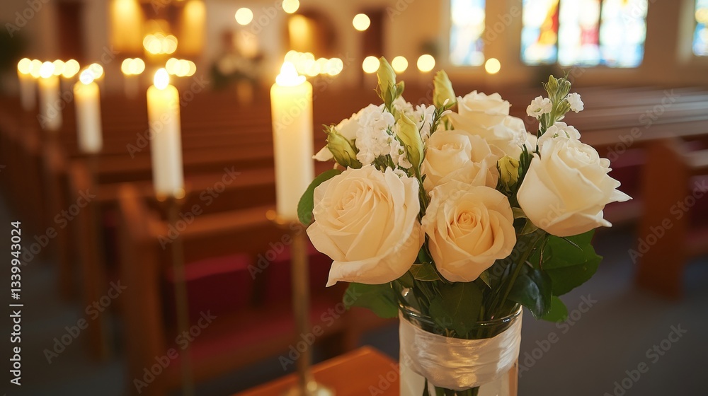 Obraz premium Funeral Service In Church But Show Also A Hope --