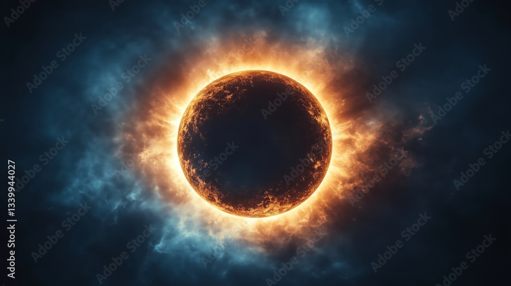 Obraz premium Solar Eclipse Cosmic Spectacle Celestial Event