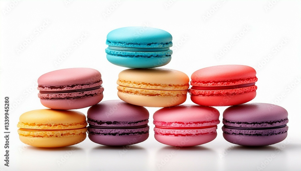 colorful macaroons isolated on white colorful macaroons isolated on white