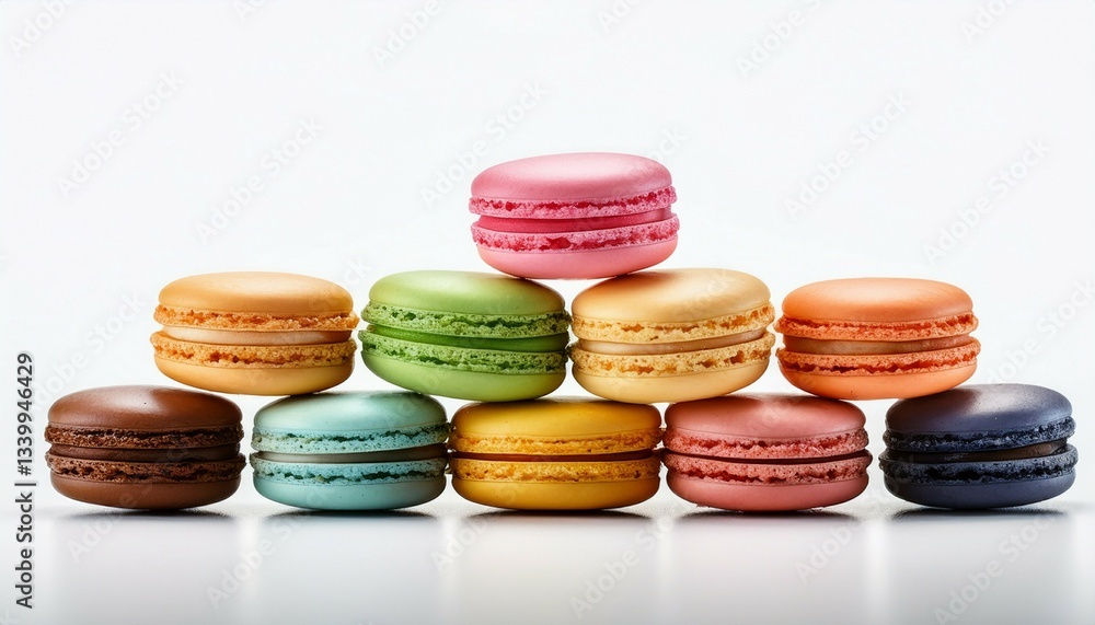 colorful macaroons isolated on white colorful macaroons isolated on white