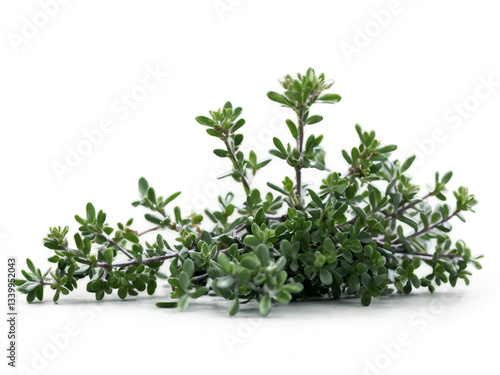 Obraz na płótnie Detailed depiction of wild thyme with delicate, fresh green leaves w salonie