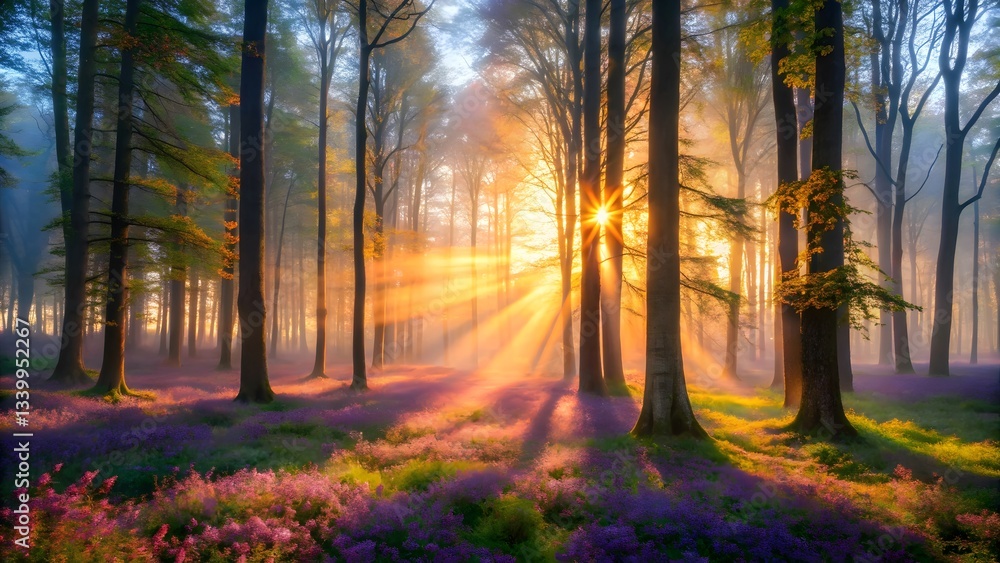 Obraz premium sunrise in the forest