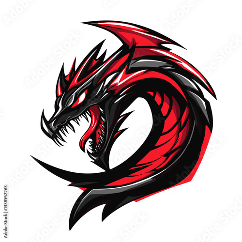 Wallpaper Mural Dynamic dragon vector esports logo featuring bold colors and sharp design ideal for gaming teams and merchandise Torontodigital.ca
