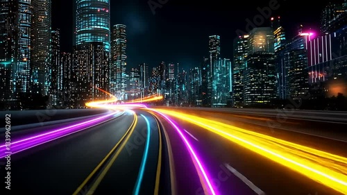 Night City Lights: A Symphony of Speed and Urban Majesty