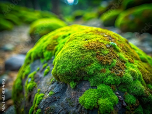 Wallpaper Mural Ancient Stone Covered in Lush Green Moss - Nature Texture Background Torontodigital.ca