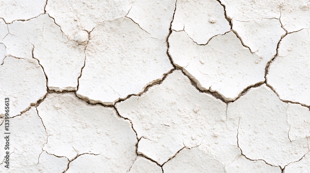 Obraz premium Cracked White Soil Texture Background