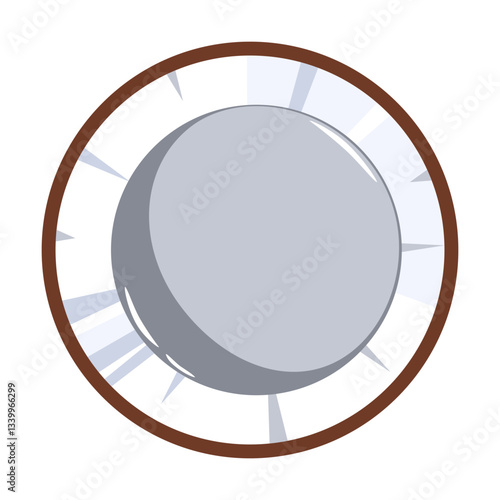 Coconut cut vector illustration in flat technique 