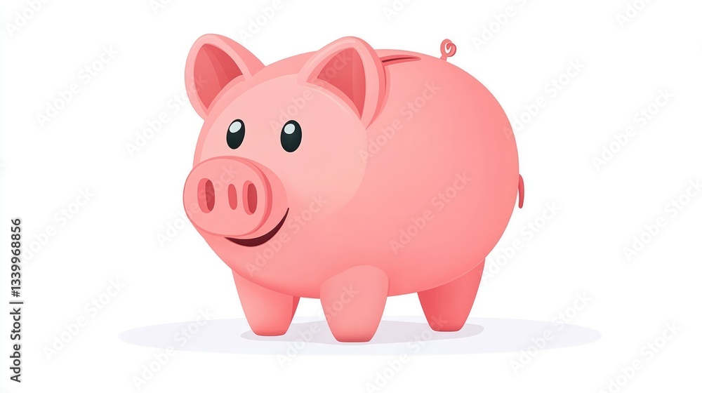 Obraz premium Adorable Pink Piggy Bank: A Symbol of Savings and Financial Security