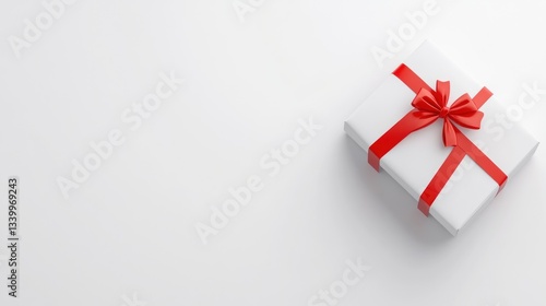 Wallpaper Mural A Beautifully Wrapped Gift Box with a Red Bow Torontodigital.ca